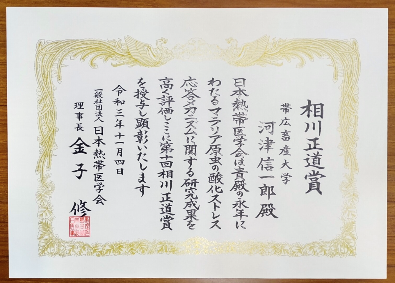 JSTM Award Masamichi AIKAWA Medal 2021